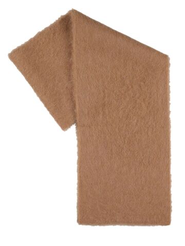 by far solid brushed alpaca blend scarf in camel