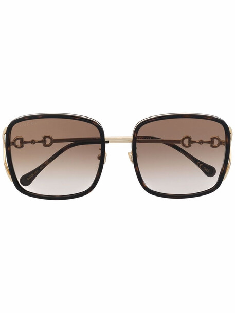 Gucci Eyewear oversize frame sunglasses - Brown