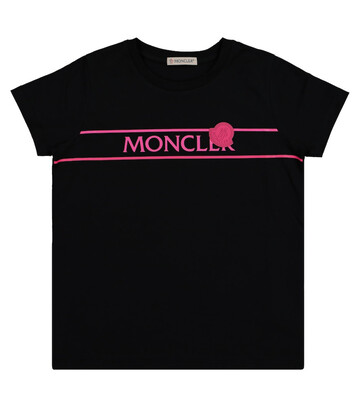 Moncler Enfant Logo cotton T-shirt in black