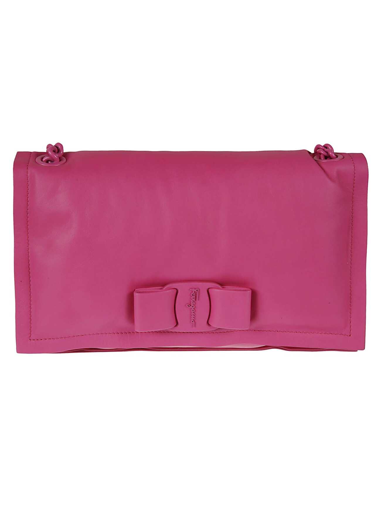 Salvatore Ferragamo Bow Detail Shoulder Bag in pink