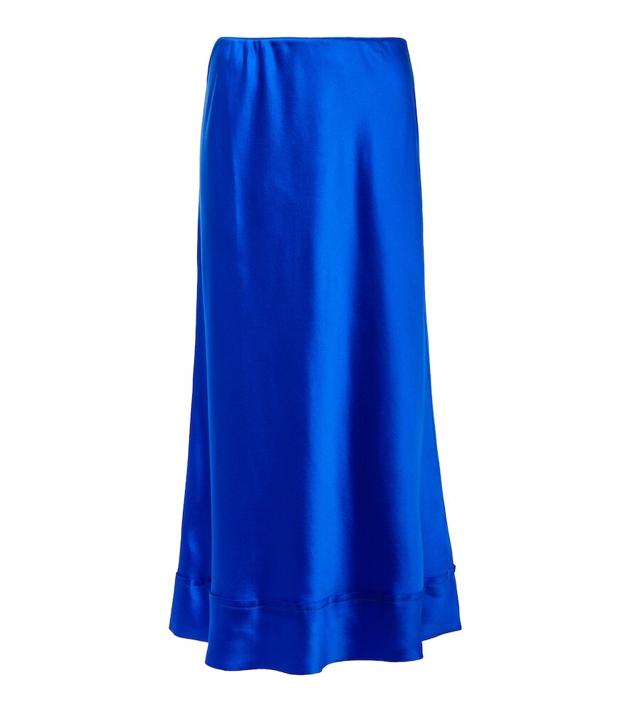 Lee Mathews Exclusive to Mytheresa â Stella silk satin midi skirt in blue