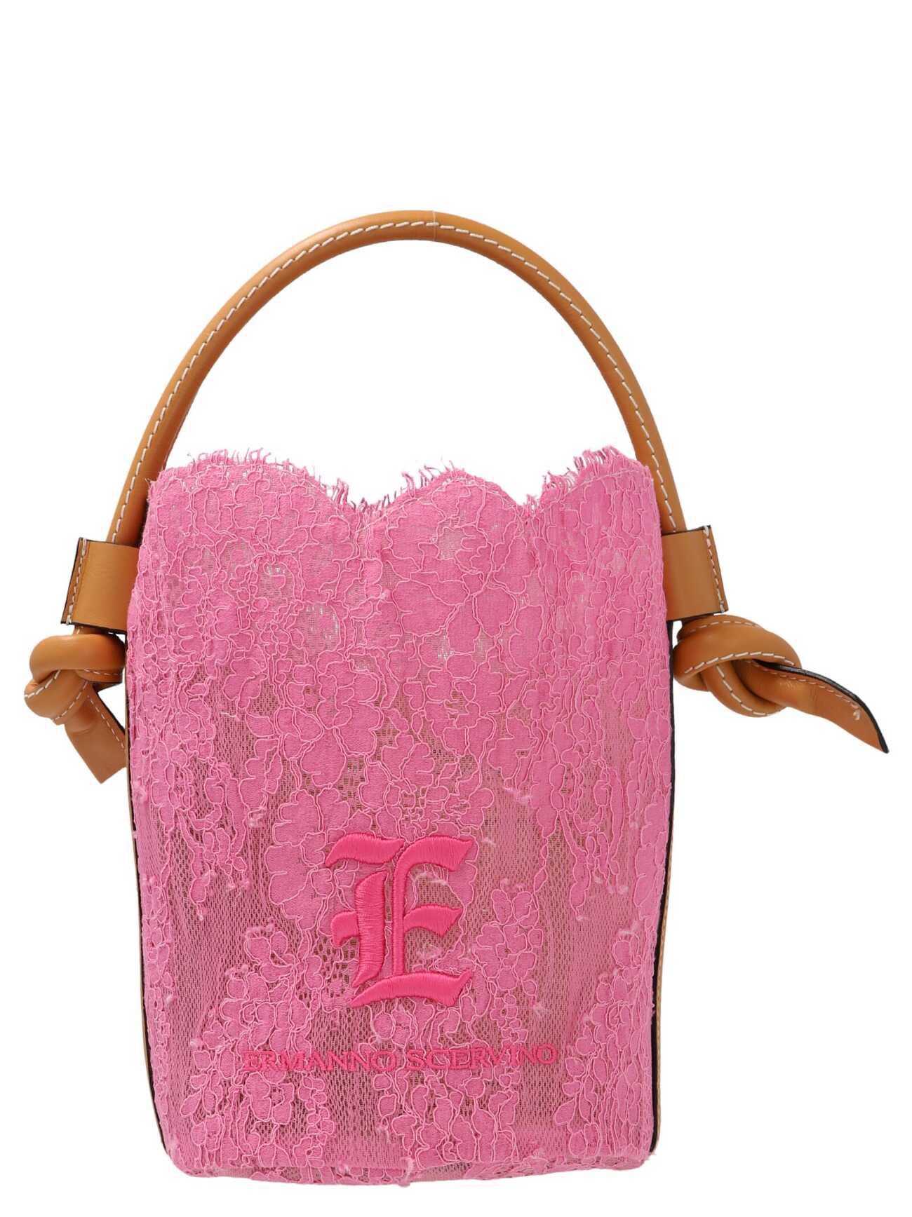 Ermanno Scervino Lace Bucket Bag in pink