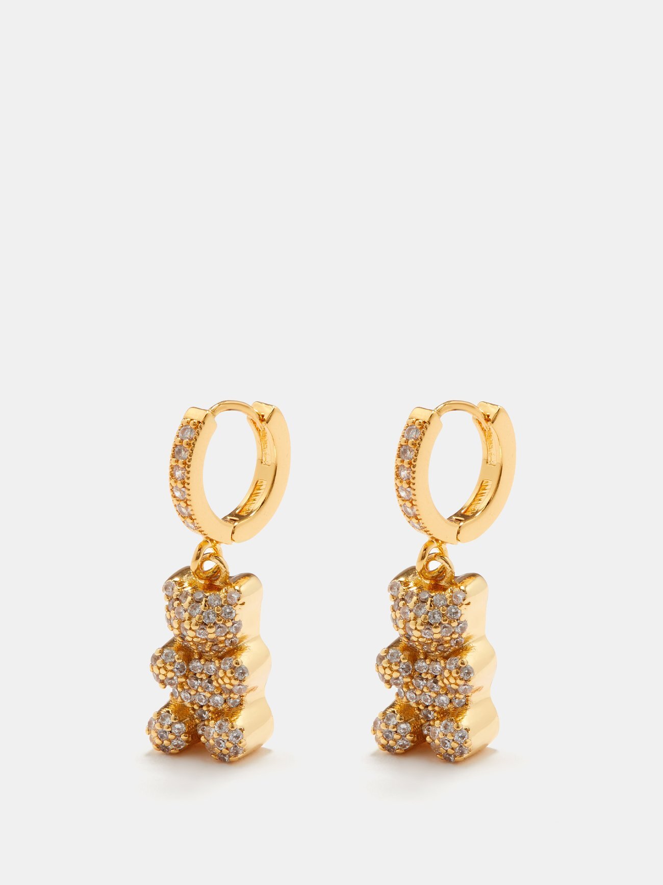 Crystal Haze - Nostalgia Bear Crystal & 18kt Gold-plated Earrings - Womens - Gold Multi