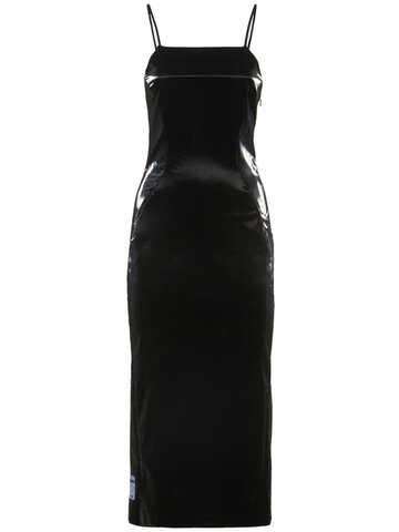 MCQ High Shine Coated Linear Slip Dress in black