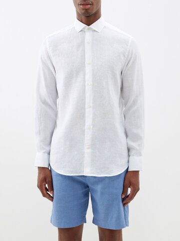frescobol carioca - antonio linen shirt - mens - white