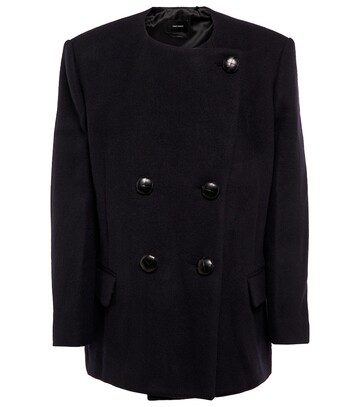 isabel marant ebridgi short wool-blend coat in black