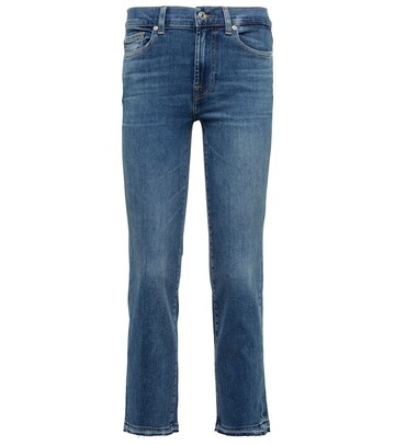 7 For All Mankind The Straight Crop mid-rise jeans in blue