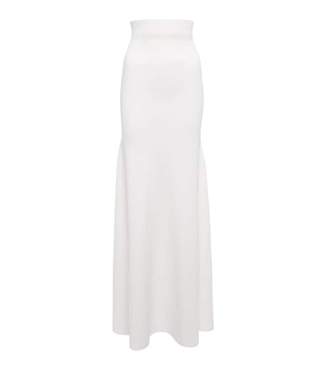 Victoria Beckham Knitted high-rise maxi skirt in white