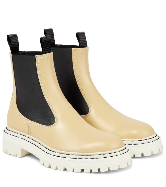 Proenza Schouler Leather Chelsea boots in beige