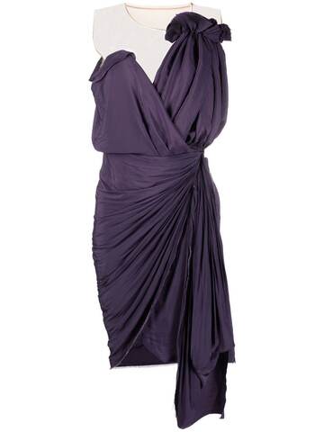 lanvin sleeveless draped dress - purple