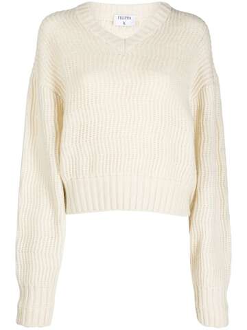 filippa k drop-shoulder chunky-knit jumper - white
