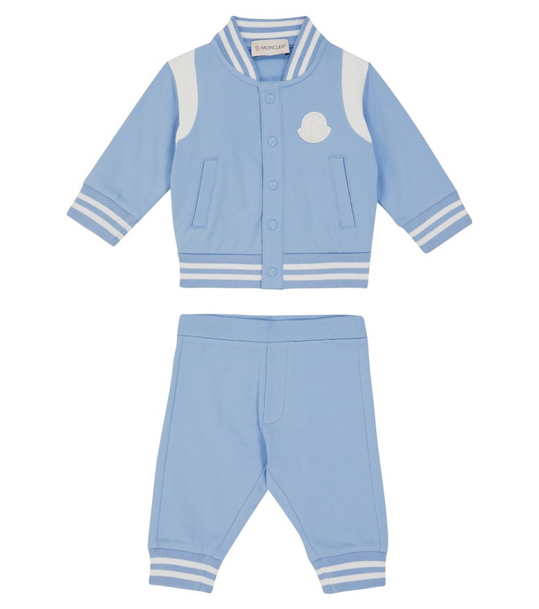 Moncler Enfant Stretch-cotton jacket and pants set in blue