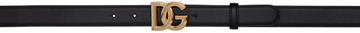 Dolce & Gabbana Black DG Logo Belt in nero
