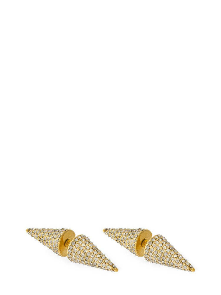 ETRO Double Piercing Earrings W/ Crystals in gold
