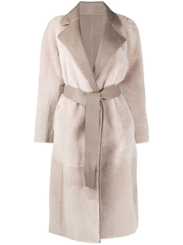 Blancha reversible wrap coat in grey