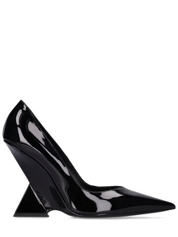 the attico 105mm cheope patent leather pumps in black
