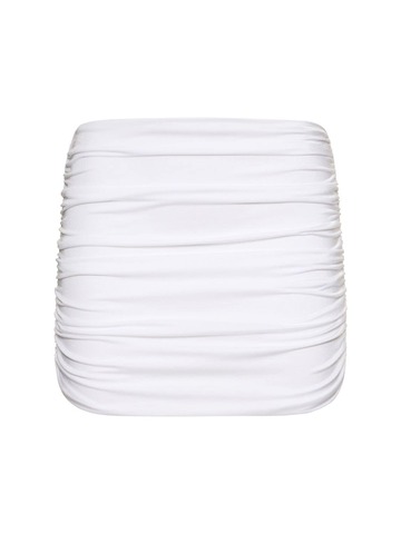 philosophy di lorenzo serafini gathered lycra mini skirt in white
