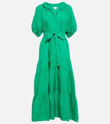 velvet karina linen midi dress in green