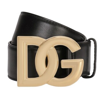 Dolce & Gabbana Calfskin belt with DG logo in black