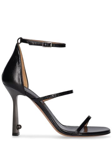 off-white 100mm lollipop leather strappy sandals in black