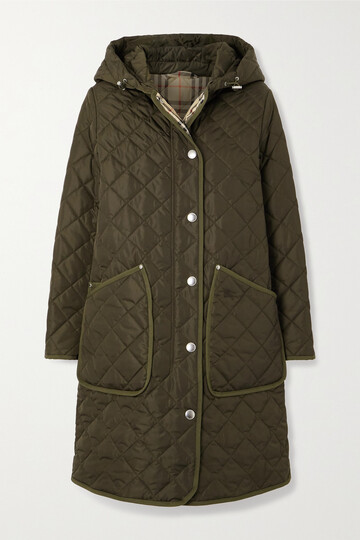 burberry - quilted shell coat - green