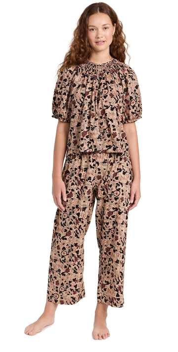 THE GREAT. THE GREAT. The Smocked Sleep Top and Easy Pants Set