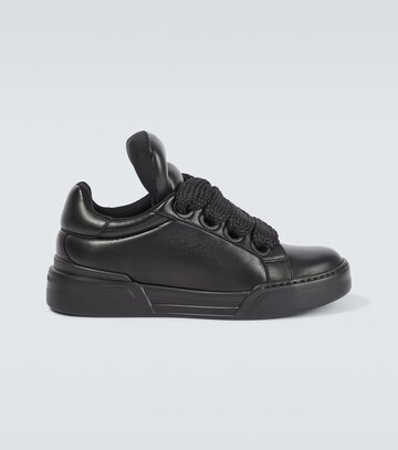 dolce&gabbana mega skate leather sneakers in black