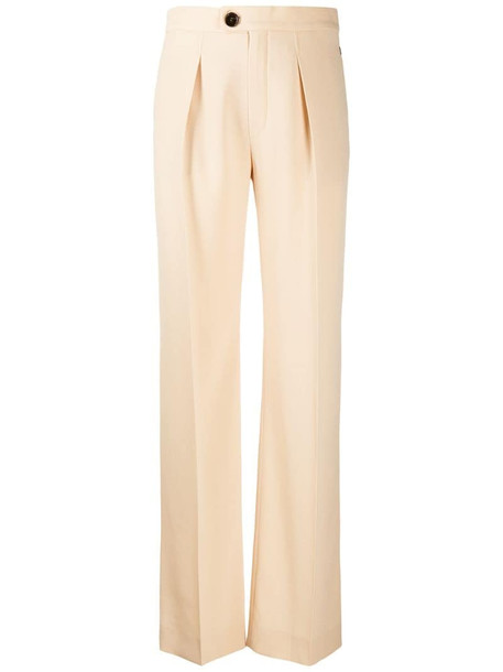 Chloé pleated straight trousers in neutrals