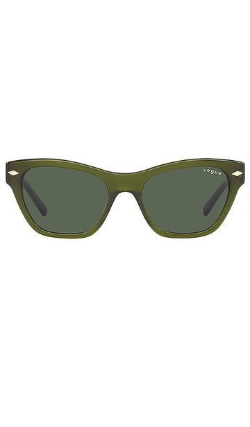 Vogue Eyewear x Hailey Bieber Cat Eye Sunglasses in Olive in green