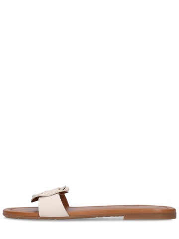 see by chloé 5mm chany leather sandal flats in white