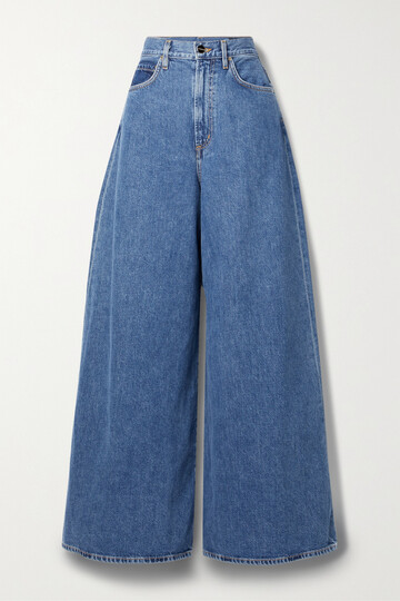 goldsign - + net sustain the gaucho organic high-rise wide-leg jeans - blue