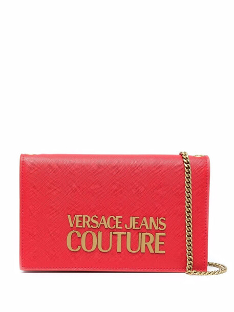 Versace Jeans Couture logo-lettering shoulder bag - Red