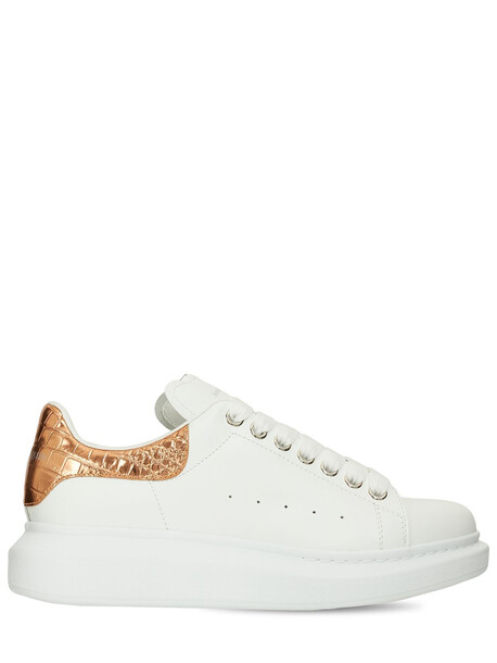 ALEXANDER MCQUEEN 45mm Leather Sneakers in gold / rose / white