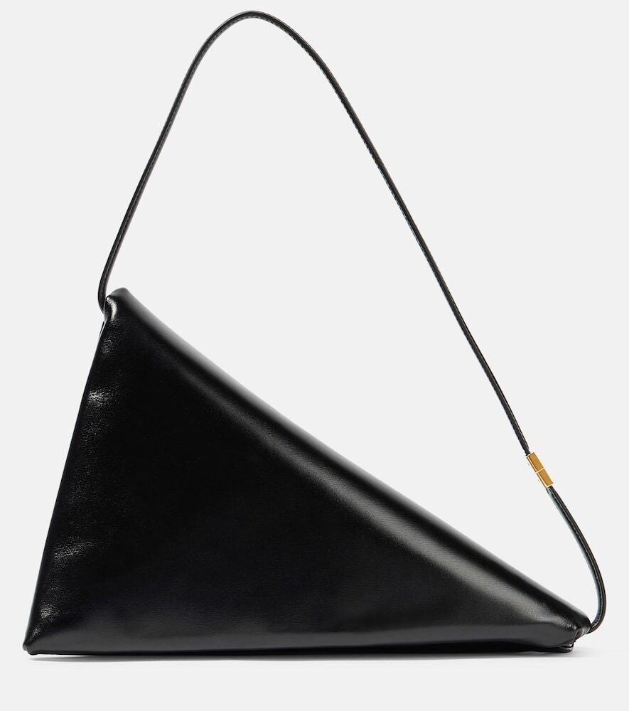 Marni Prisma Triangle Small leather shoulder bag in black