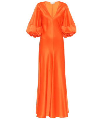 Lee Mathews Exclusive to Mytheresa â Silk-satin midi dress in orange