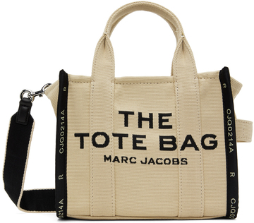 marc jacobs beige 'the jacquard small' tote in sand