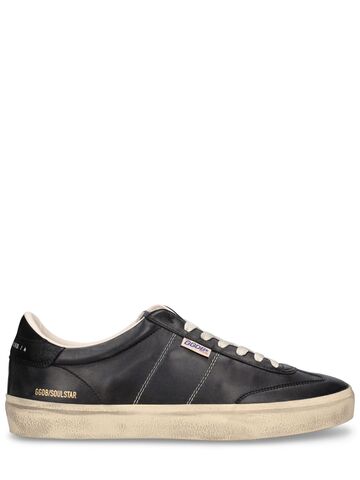 golden goose 20mm soul star leather sneakers in black