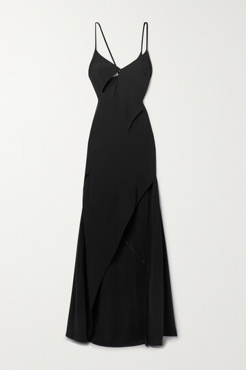monse - cutout crepe maxi dress - black