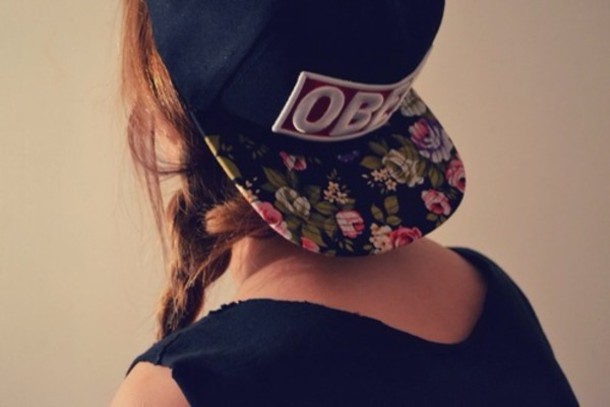 hat obey snapback hairstyles hair accessory accessories cap floral floral hipster