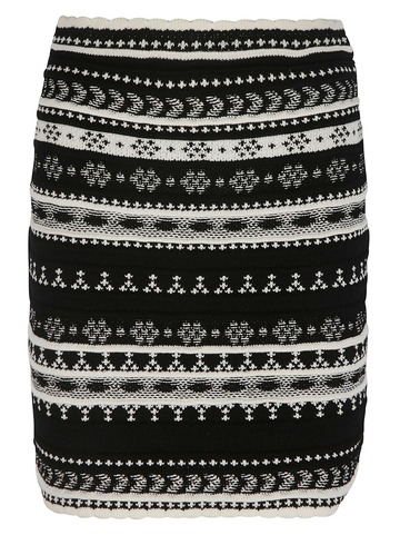 Ermanno Scervino Stripe Patterned Short Skirt in black / white