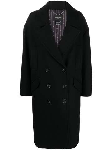 each x other double-breasted wool blend peacoat - black
