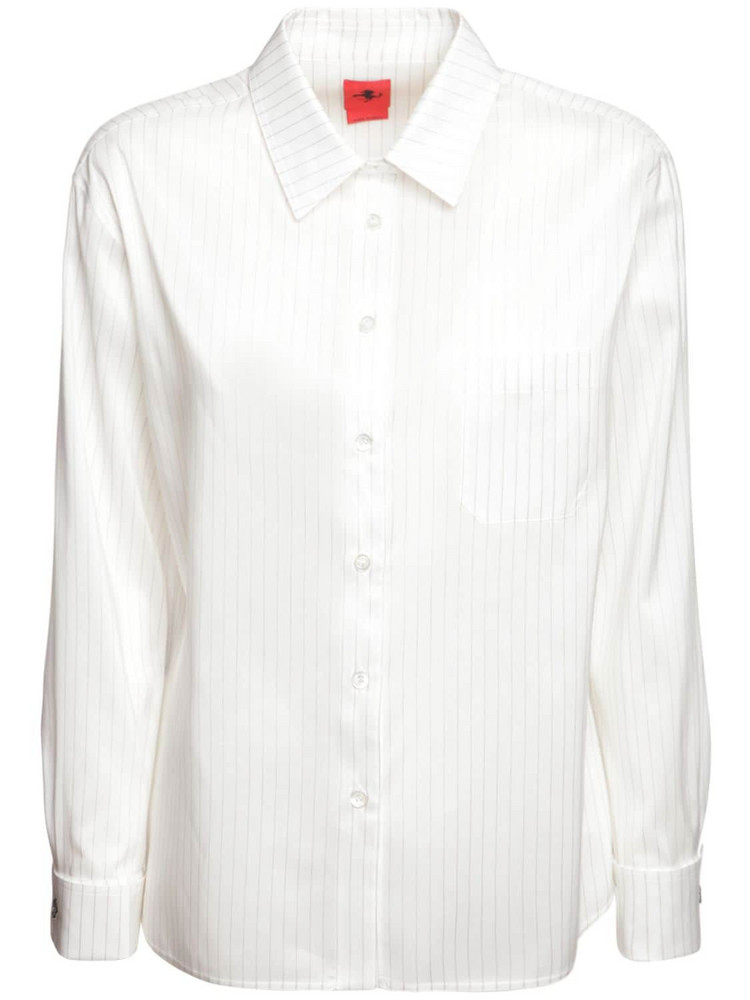 FERRARI Cotton & Silk Twill Classic Shirt in white