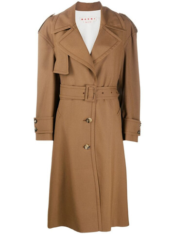 Marni belted trench coat in brown