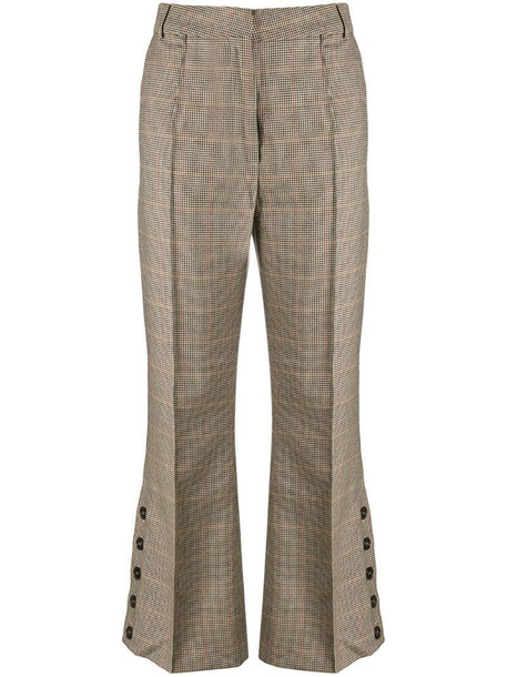 Rokh buttoned houndstooth trousers in neutrals