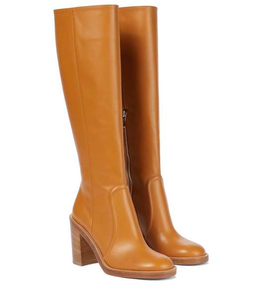 Gianvito Rossi Conner knee-high leather boots in brown