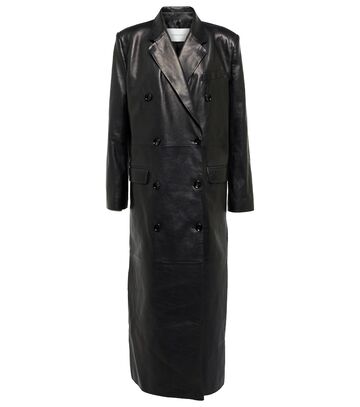 Magda Butrym Double-breasted leather coat in black
