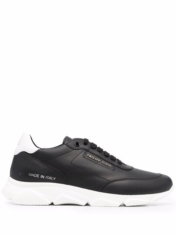 philipp plein low-top lace-up trainers - black