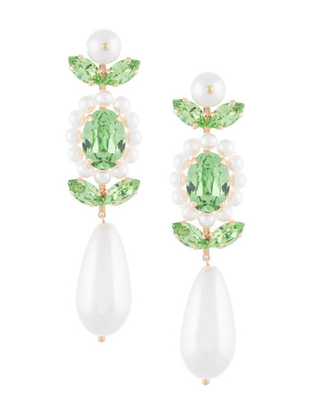 Simone Rocha crystal drop earrings in green