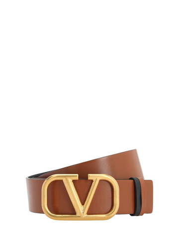 VALENTINO 40mm Go Logo Reversible Leather Belt in black