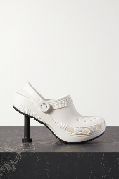 Balenciaga - + Crocs Madame Perforated Rubber Slingback Pumps - White